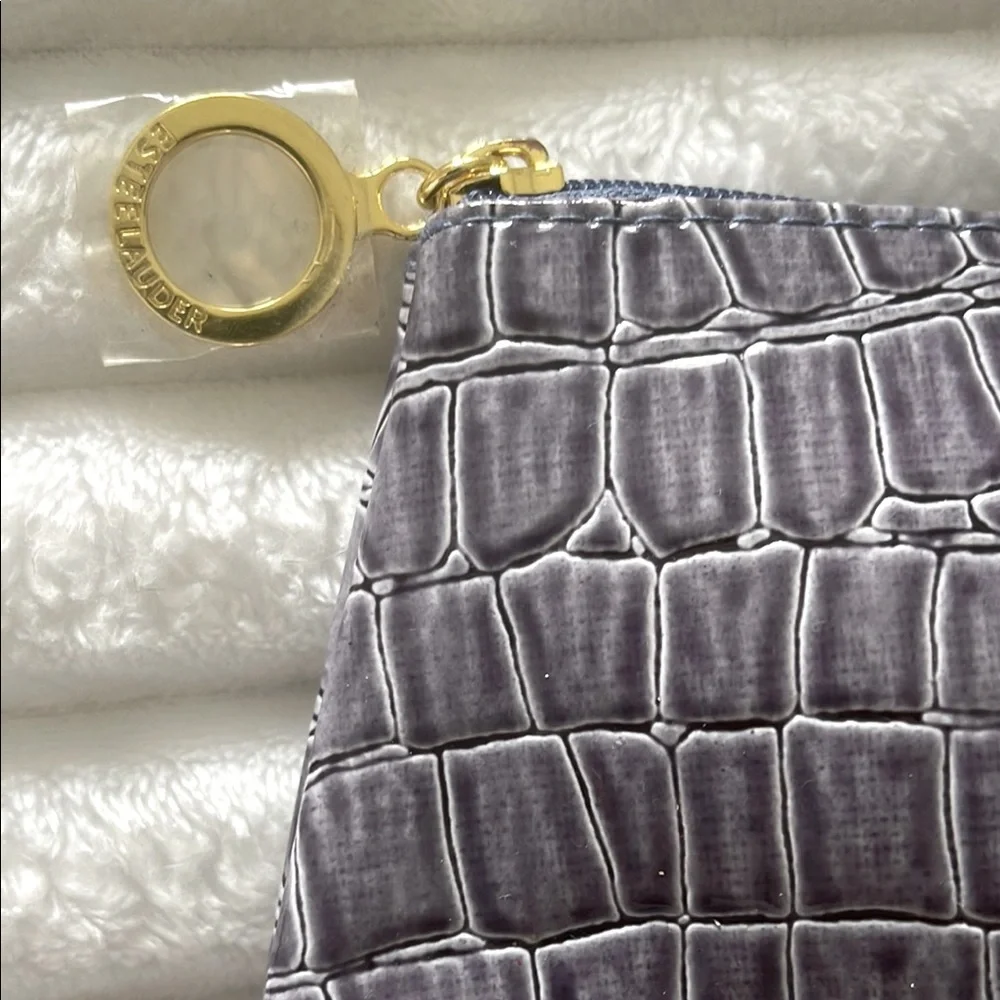 Estée Lauder NWOT Elegant Lavender Crocodile-Embossed Bag